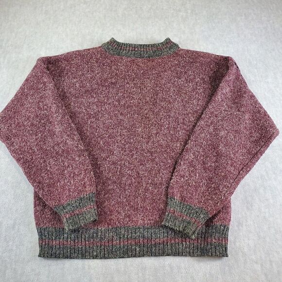 Vtg Xploits Sweater Mens Large Maroon Aviation World Airplane Wool Pullover - Picture 7 of 8